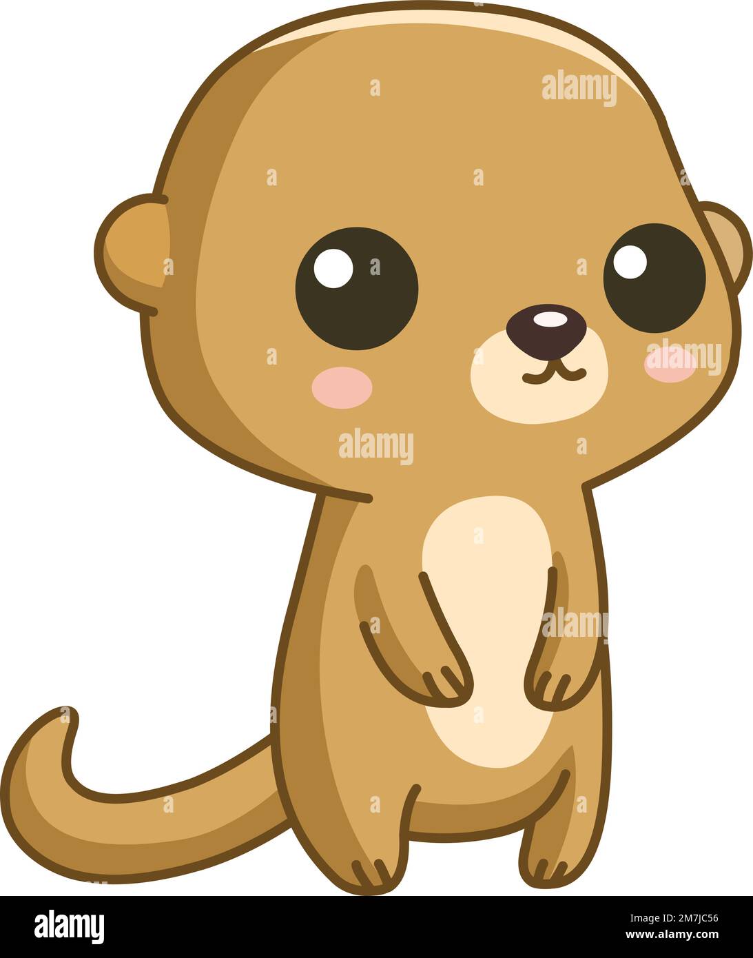 Bébé Mongoose debout dans un style kawaii Illustration de Vecteur