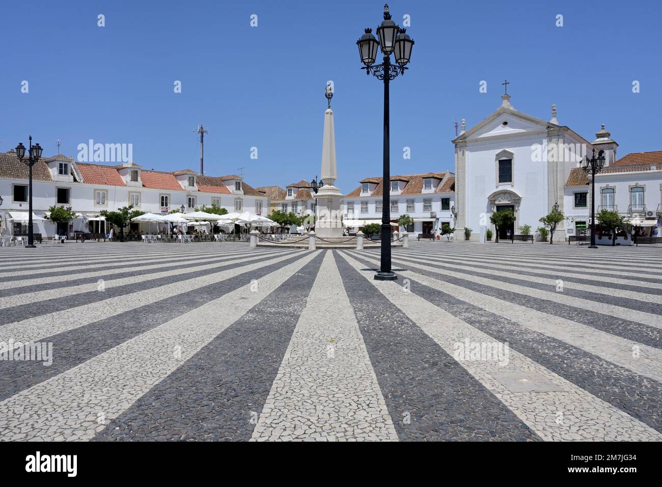 Place marques de Pombal, Vila Real de Santo Antonio, Algarve, Portugal Banque D'Images