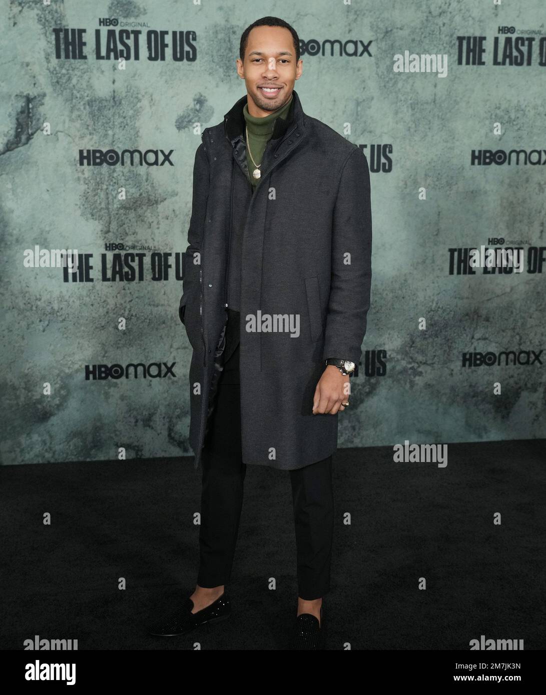 Jimel Atkins arrive à la DERNIÈRE première d'HBO aux États-Unis qui s'est tenue au Regency Village Theatre à Westwood, CA, lundi, ?9 janvier 2023. (Photo de la Sathanlee B. Mirador/Sipa USA) Banque D'Images
