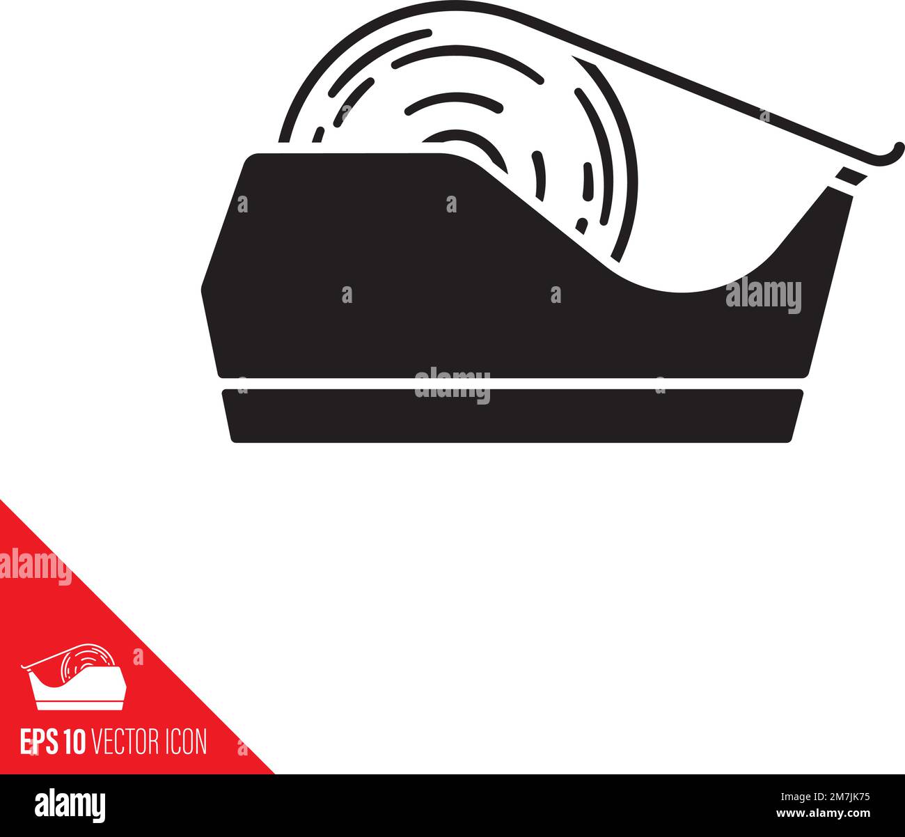 Icône de vecteur de distributeur de bande cellophane. Symbole de l'équipement de bureau. Illustration de Vecteur