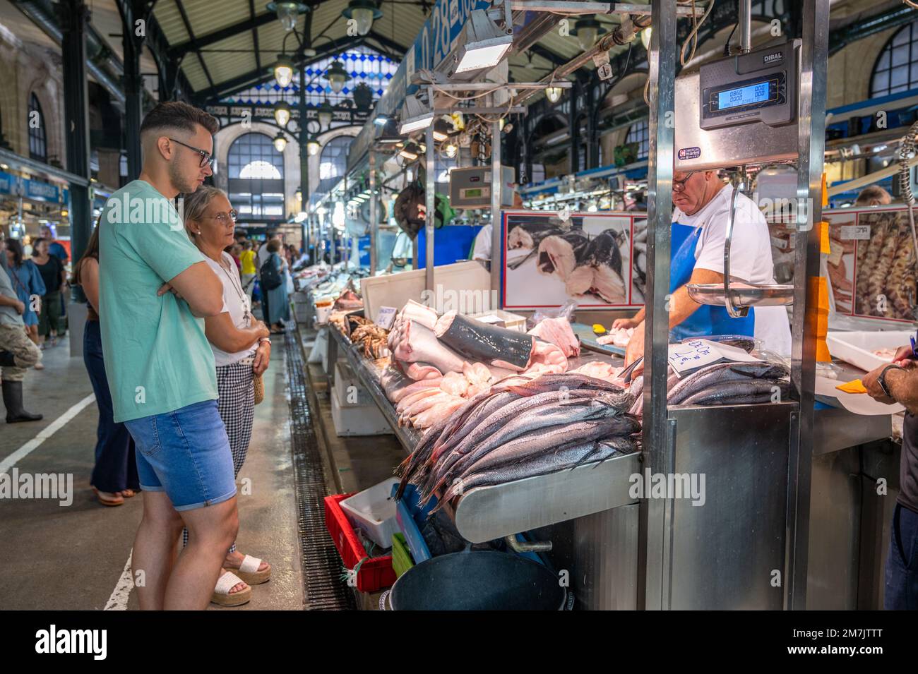 Marché alimentaire local à Jerez de la Frontera, Espagne Banque D'Images