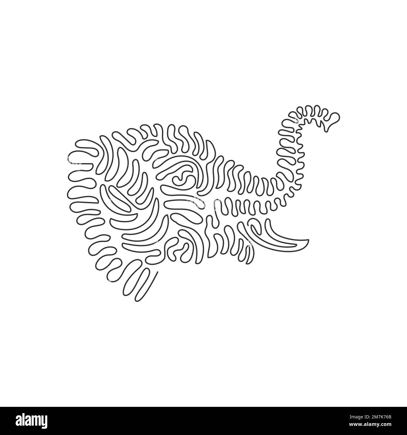 Dessin continu d'une ligne d'un énorme éléphant art abstrait Une seule ligne modifiable vecteur illustration des éléphants ont un long proboscis Illustration de Vecteur