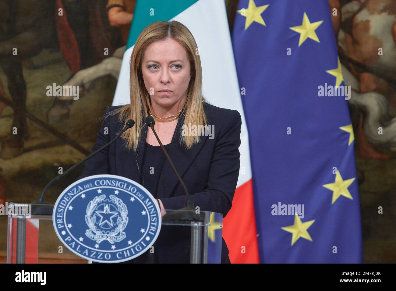 Rome, Italie. 10th janvier 2023. 10/01/2023 le Premier Ministre reçoit le Premier Ministre du Japon dans la photo Giorgia Meloni usage éditorial seulement crédit: Agence de photo indépendante/Alamy Live News Banque D'Images