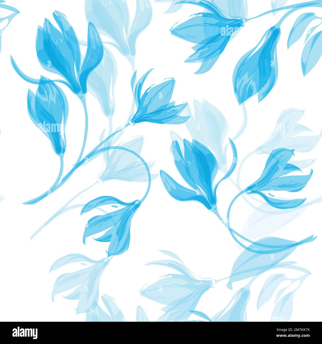 Motif fleuri moderne sans coutures. Illustration numérique. Peut être utilisé comme tissu textile ou papier peint, cartes, invitations, papier décoratif Illustration de Vecteur