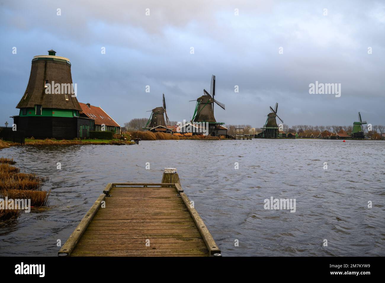 Moulins à vent historiques d'Amsterdam Banque D'Images