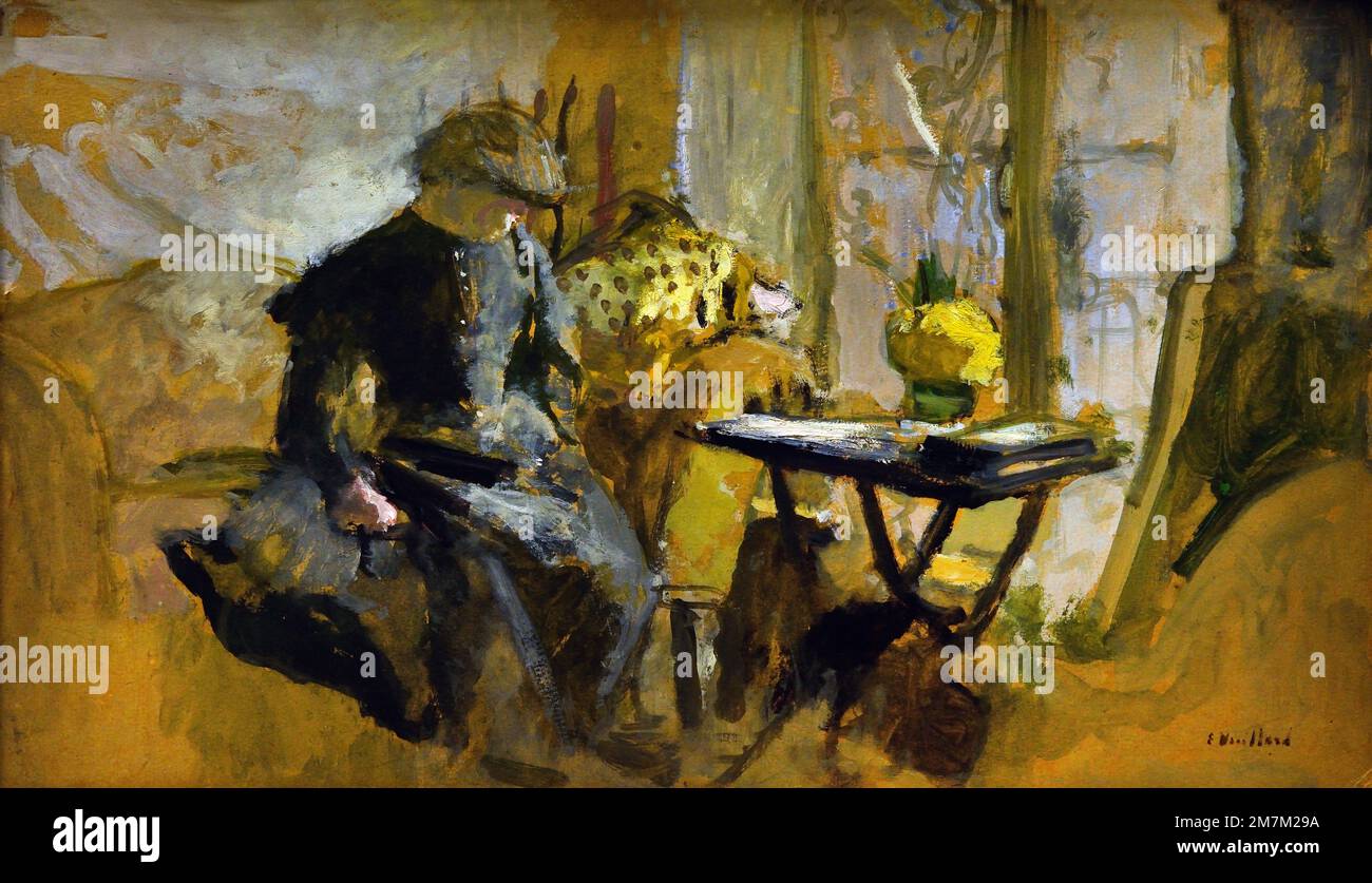 La Parie de dames a Amfreville - le jeu des Dames à Amfreville 1906 Edouard Vuillard 1868-1940 France Français Banque D'Images