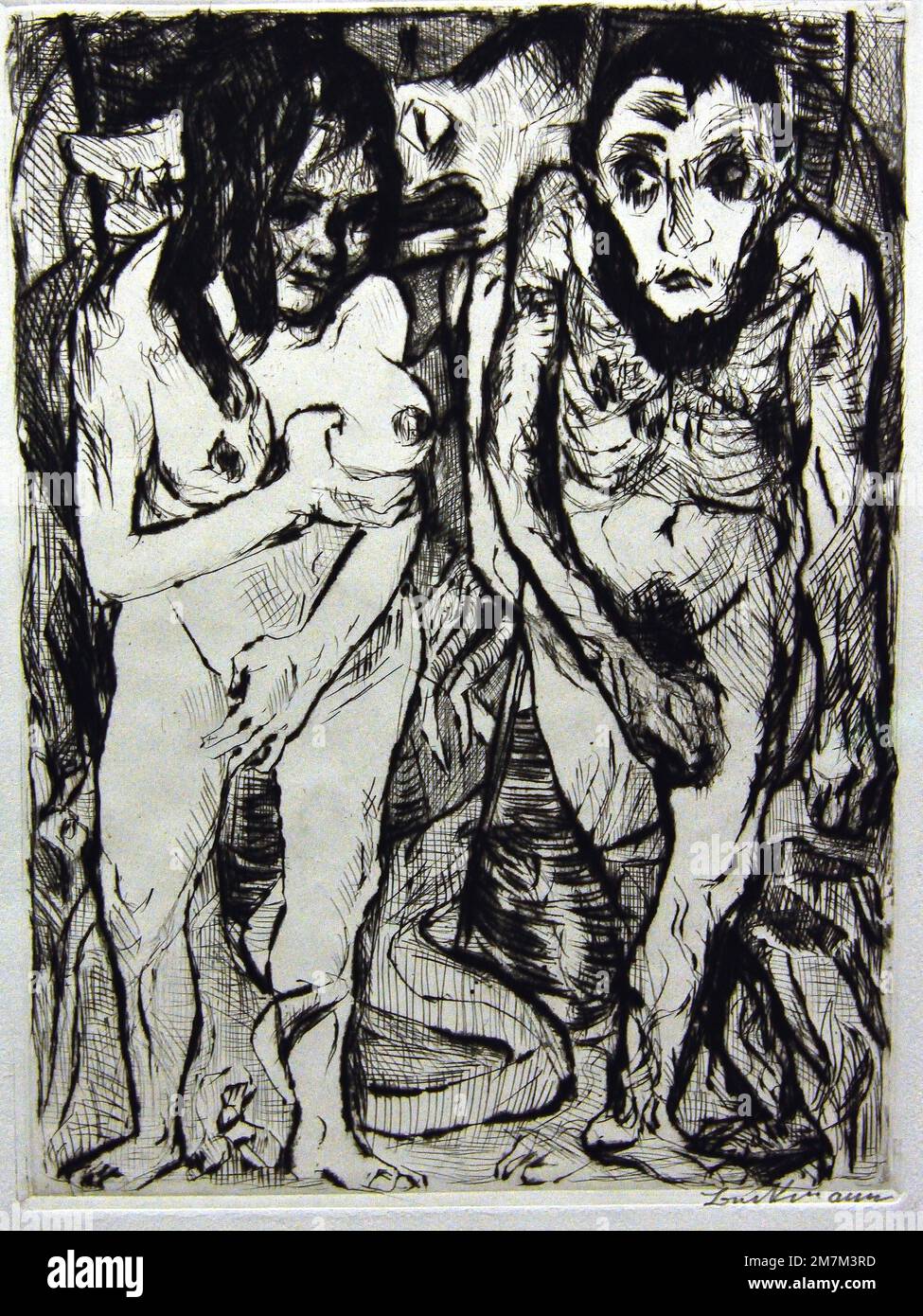 Adam und Eva, Adam et Eve, 1917 Max ,Beckmann, (1884 − 1950), Max Carl Friedrich Beckmann, peintre allemand, dessinateur, graveur, sculpteur, rédacteur. Allemand Banque D'Images