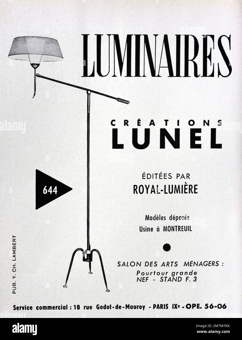 Publicité, publicité, publicité ou Illustration 1950s Standard Lamp 1956 Banque D'Images