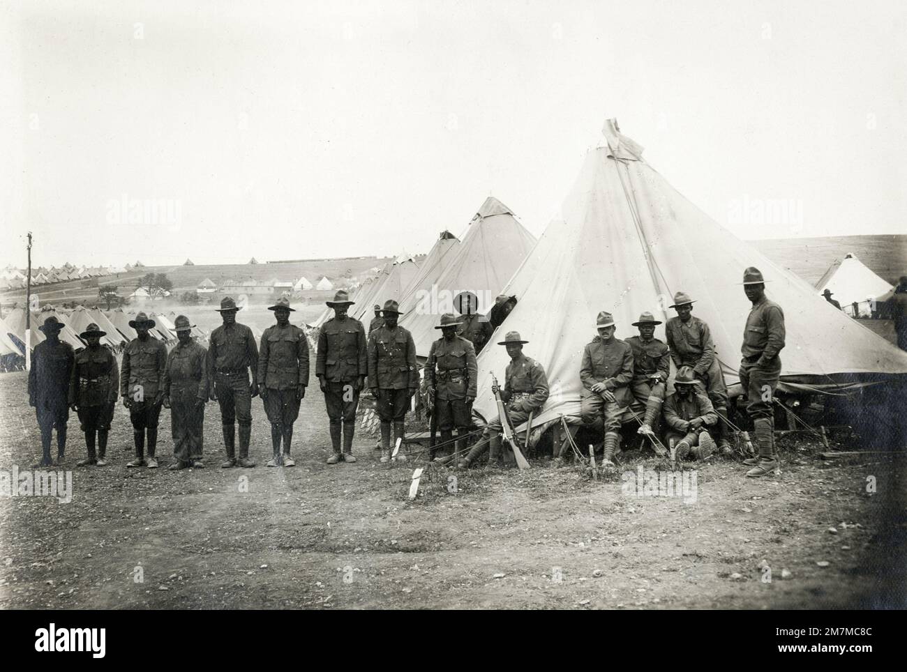 WW1 photo de la première Guerre mondiale - camp américain, soldats noirs, près de Verdun Banque D'Images