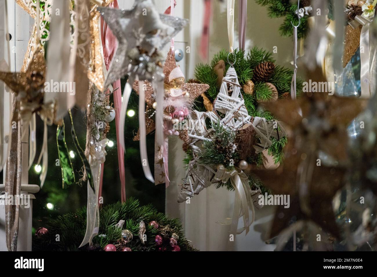 Décorations pour arbres de Noël, Noël, saison de l'Avent Banque D'Images