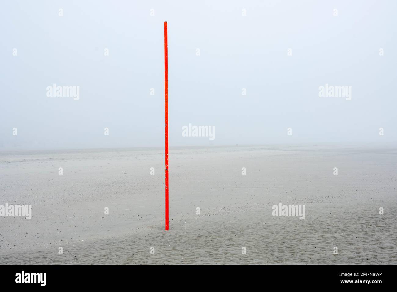 Allemagne, Frise orientale, île Juist, bar pour délimiter la plage surveillée. Banque D'Images