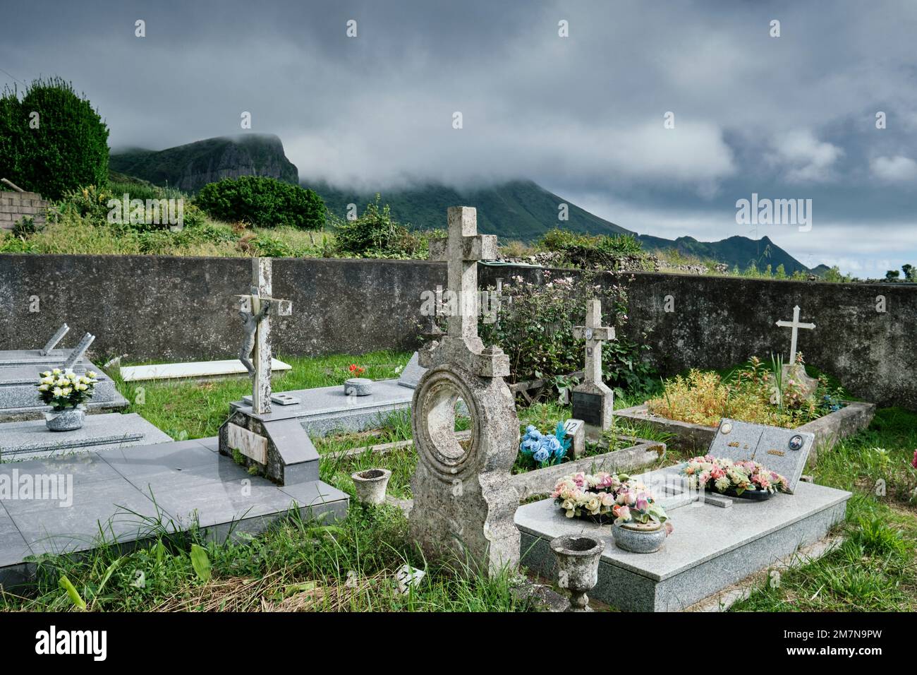 Cemitério do Mosteiro. Île de Flores. Archipel des Açores, Portugal Banque D'Images