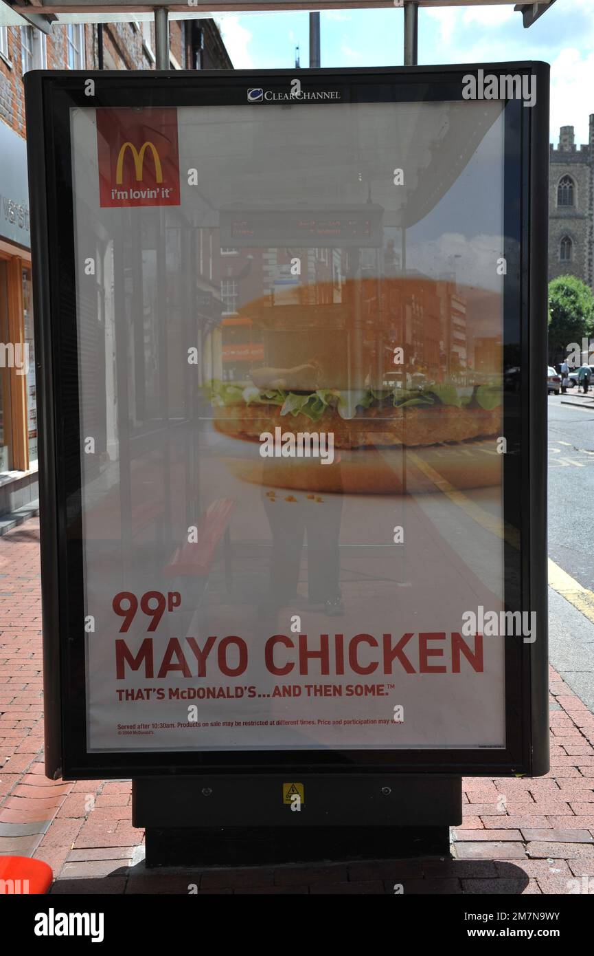 McDonalds 99p Mayo Chicken annonce 2009, Reading Banque D'Images