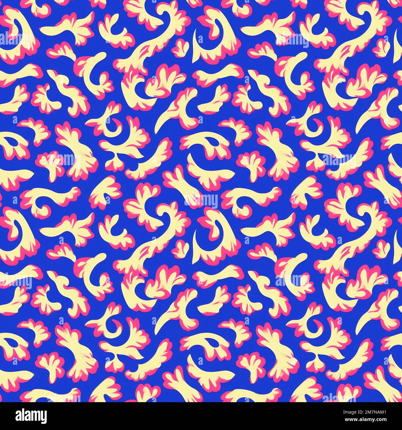 Motif abstrait unique sans couture avec boucles ondulées. Tendance, design pour la mode et l'intérieur Banque D'Images