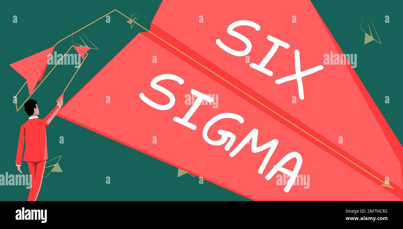 Légende de texte présentant six Sigma. Mot pour les techniques de gestion pour améliorer les processus d'affaires Banque D'Images