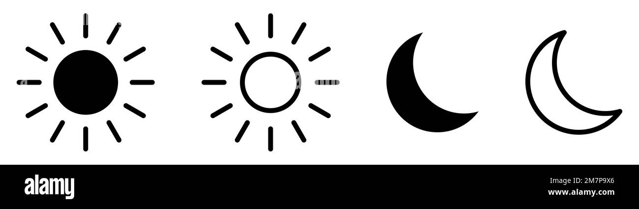 Ensemble d'icônes jour et nuit. Design peut être utilisé pour les applications Web et mobiles. Illustration de Vecteur