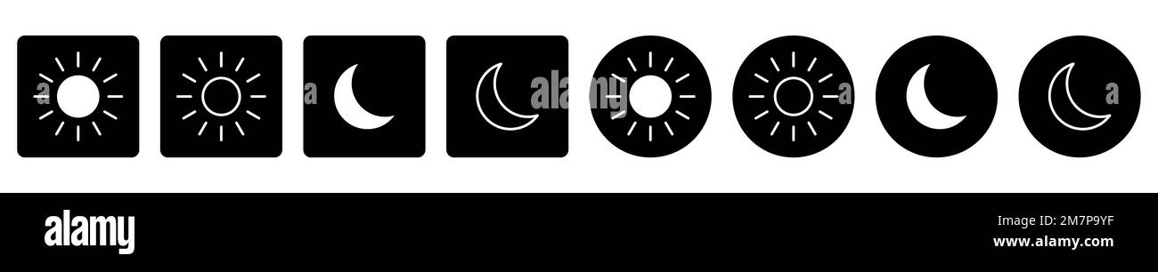 Boutons de mode clair et foncé. Design peut être utilisé pour les applications Web et mobiles. Illustration de Vecteur