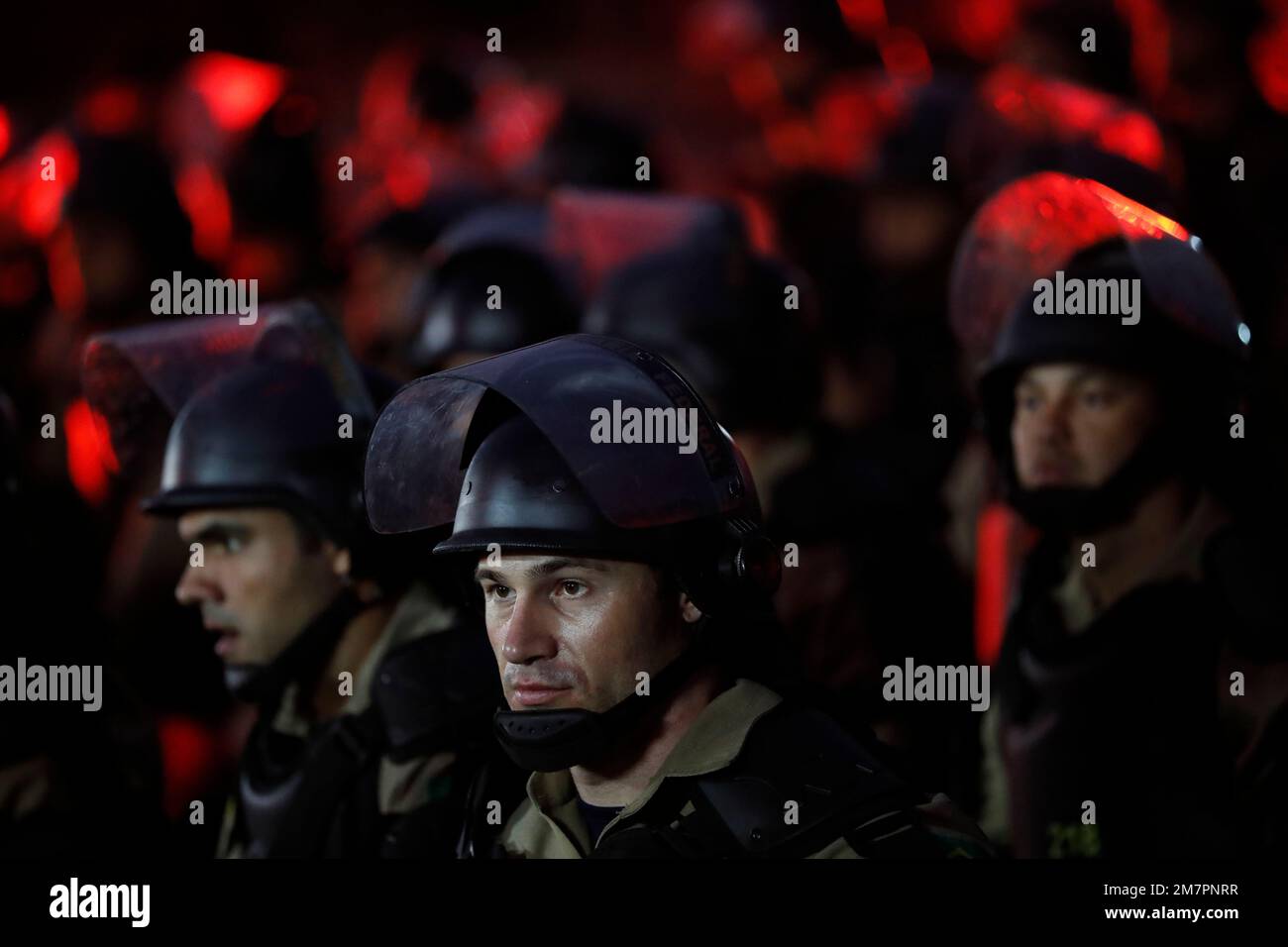 Membres de troupes de la police fédérale brésilienne. Forces de sécurité nationales spécialisées en patrouille routière - Rio de Janeiro, Brésil 07.21.2016 Banque D'Images
