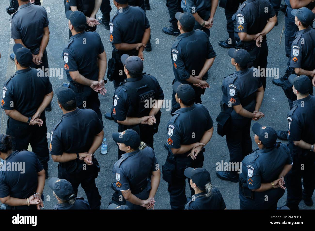 Cérémonie de remise des diplômes des membres des troupes de la police militaire de Rio de Janeiro. Forces de sécurité publique spécialisées en patrouille de rue - Rio de Janeiro 03.14.2018 Banque D'Images