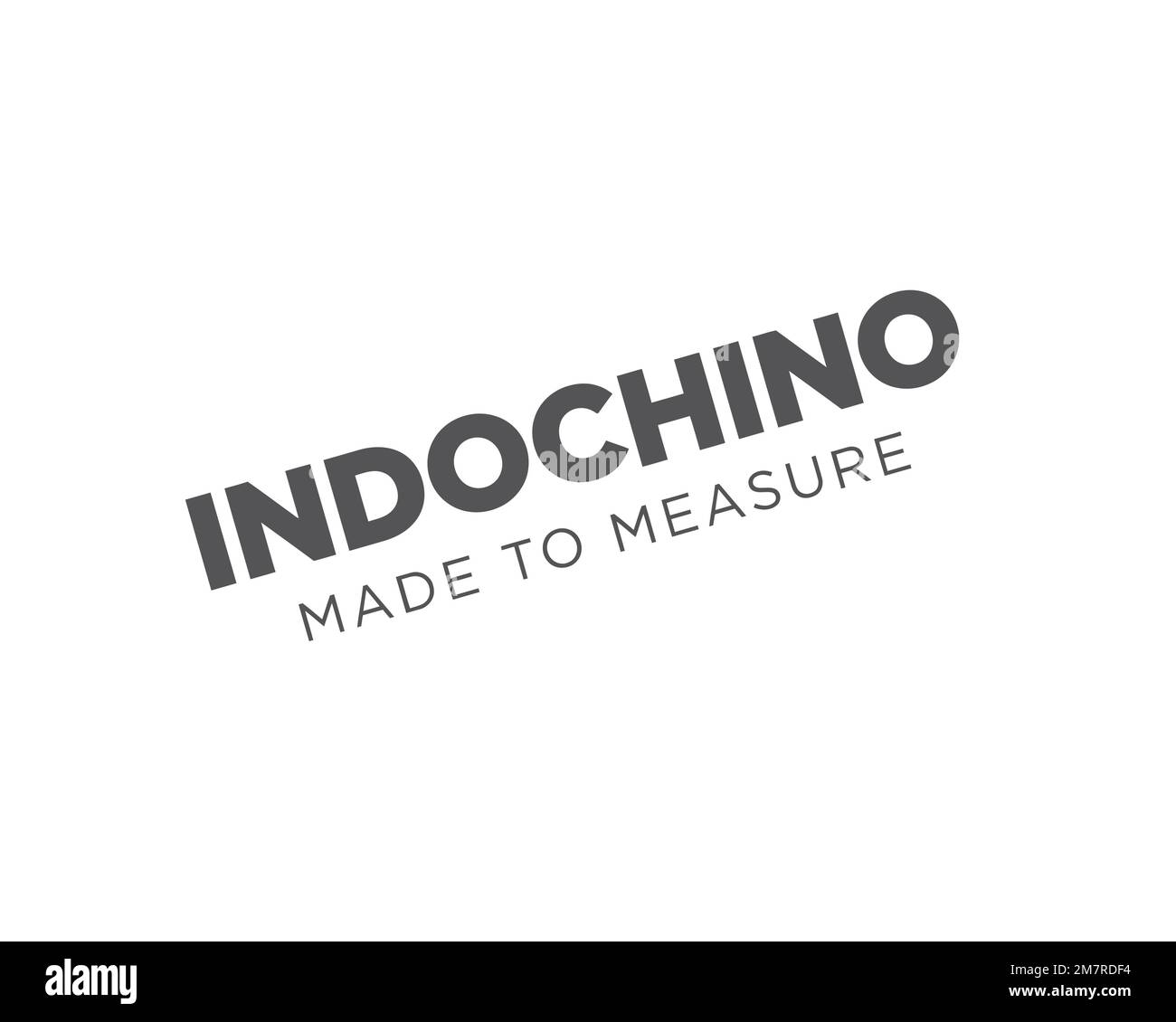 Indochino, logo pivoté, arrière-plan blanc Banque D'Images