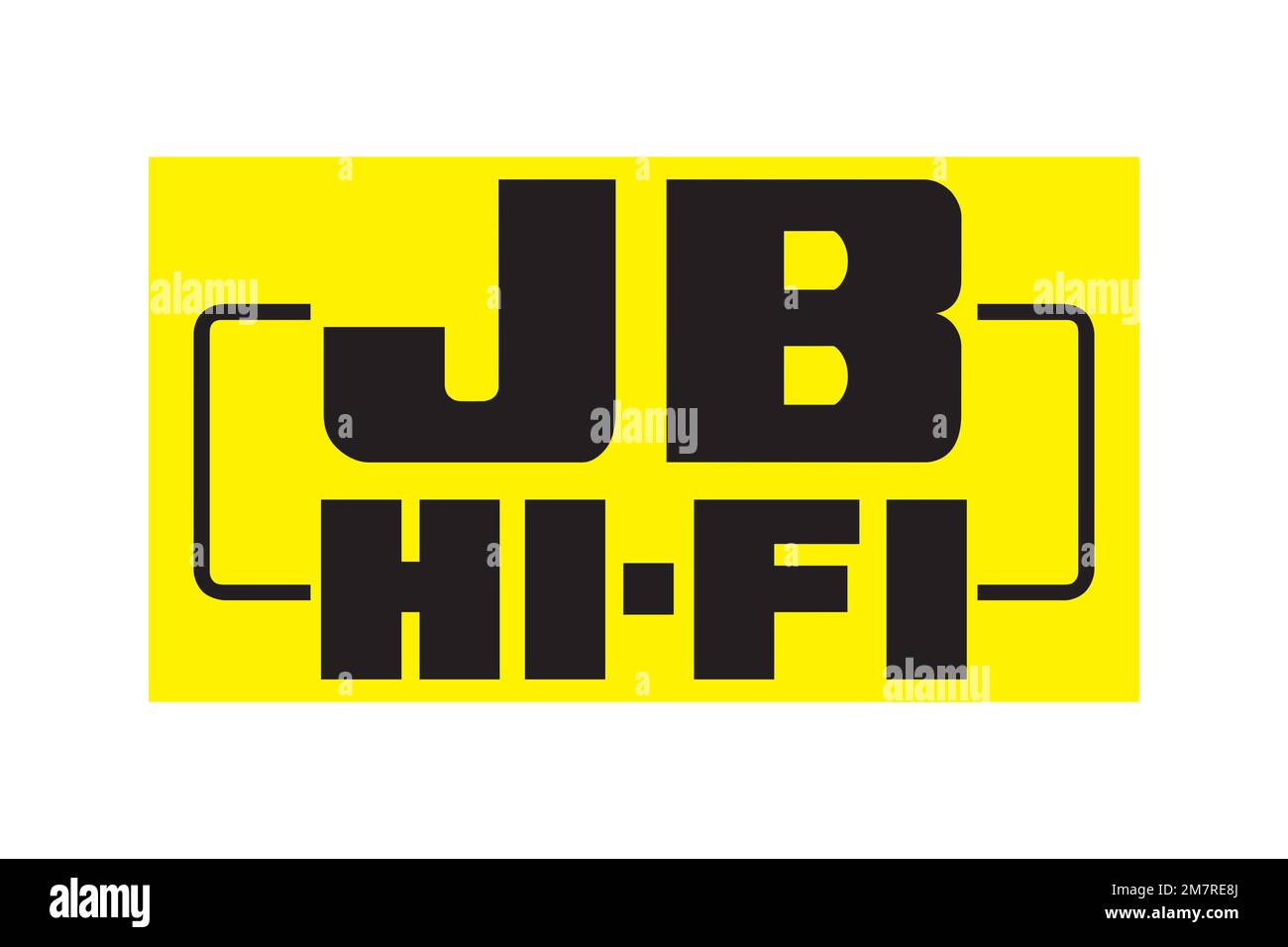 JB Hi-Fi, logo, fond blanc Banque D'Images