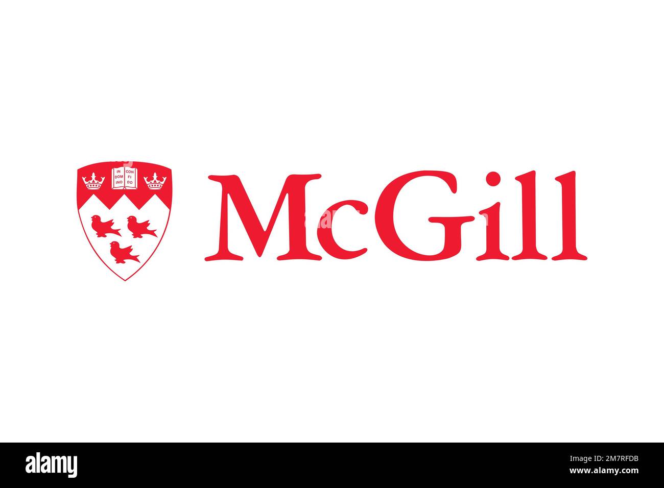 Université McGill, logo, fond blanc Banque D'Images