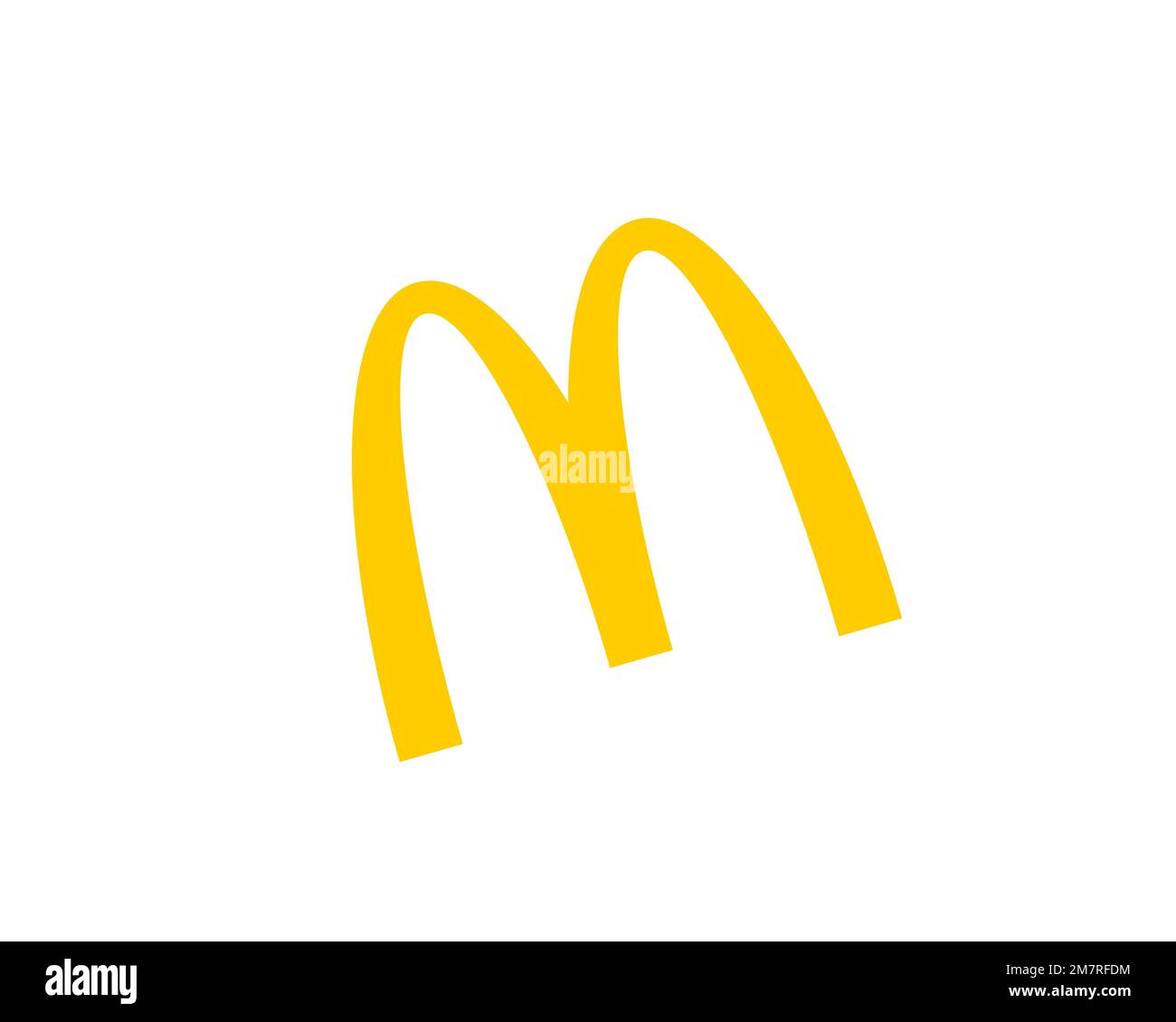 McDonald's, logo pivoté, fond blanc Banque D'Images