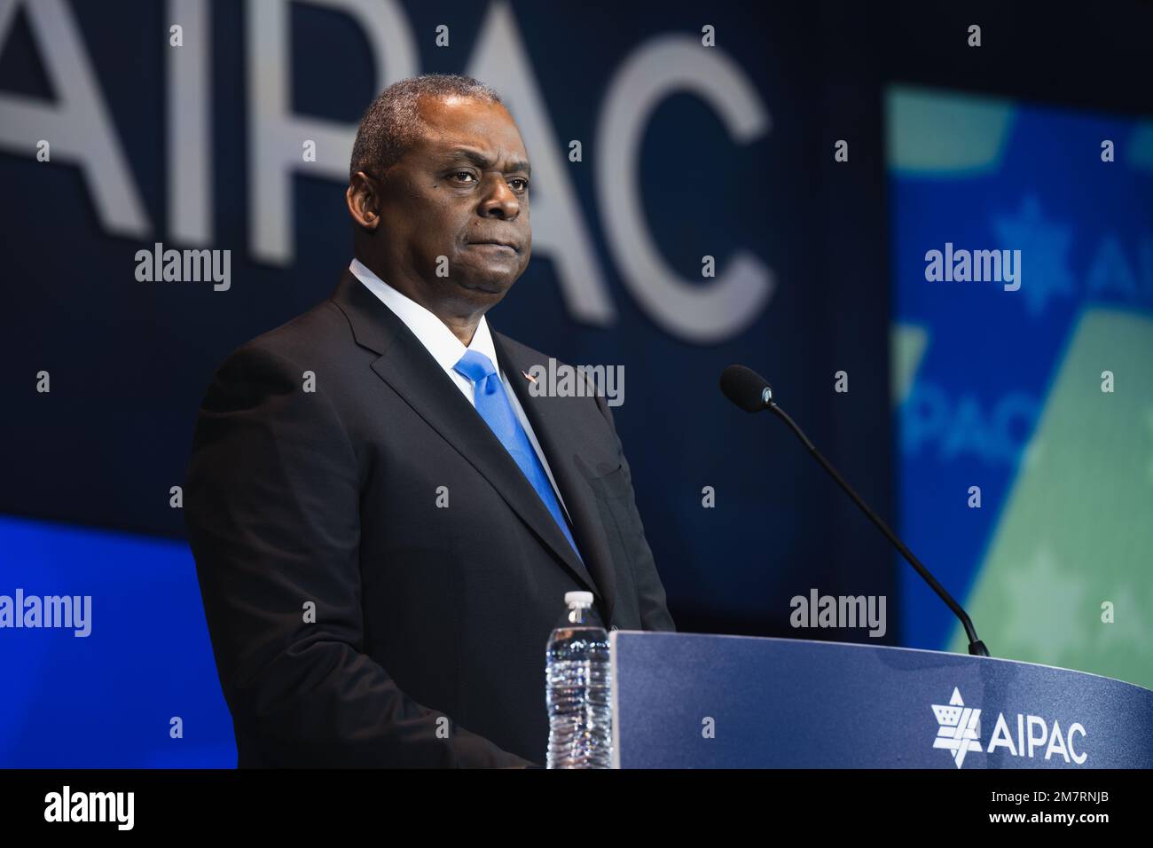 Washington, États-Unis d'Amérique. 10th janvier 2023. Washington, États-Unis d'Amérique. 10 janvier 2023. ÉTATS-UNIS Le secrétaire à la Défense, Lloyd Austin, prononce une allocution devant le Forum sur le leadership politique de la Commission américaine des affaires publiques israéliennes, 10 janvier 2023 à Washington, DC crédit: MC2 Alexander Kubitza/DOD photo/Alay Live News Banque D'Images