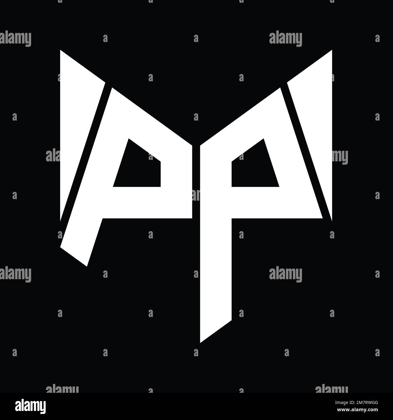 Monogramme en PP avec modèle en forme de tranche hexagonale Banque D'Images