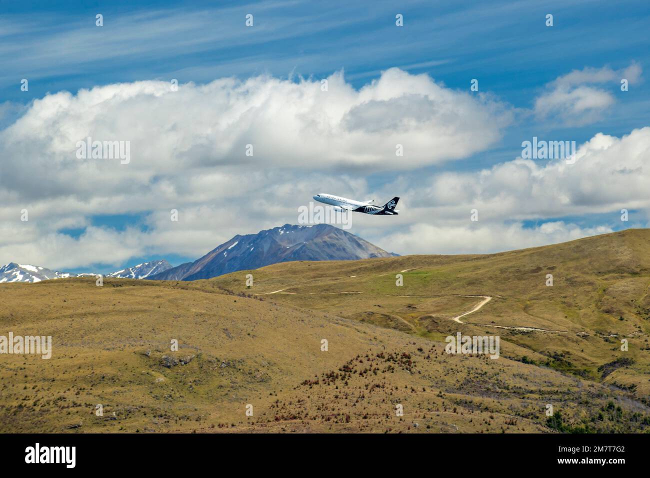 Vol NZ décollage de l'aéroport de Queenstown, Nouvelle-Zélande, lundi, 26 décembre 2022. Banque D'Images