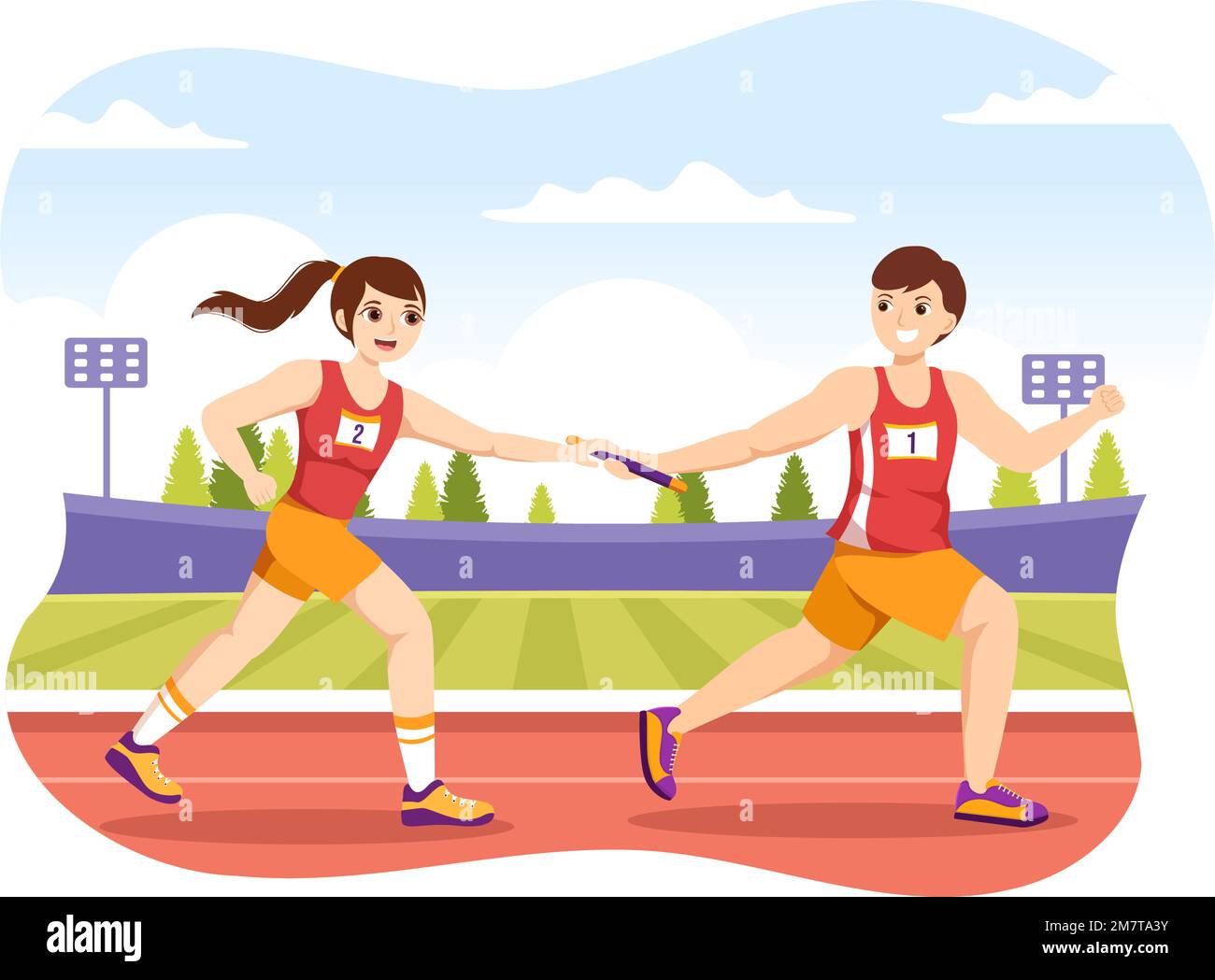 Relais Course Une course de relais Banque d'images vectorielles - Alamy