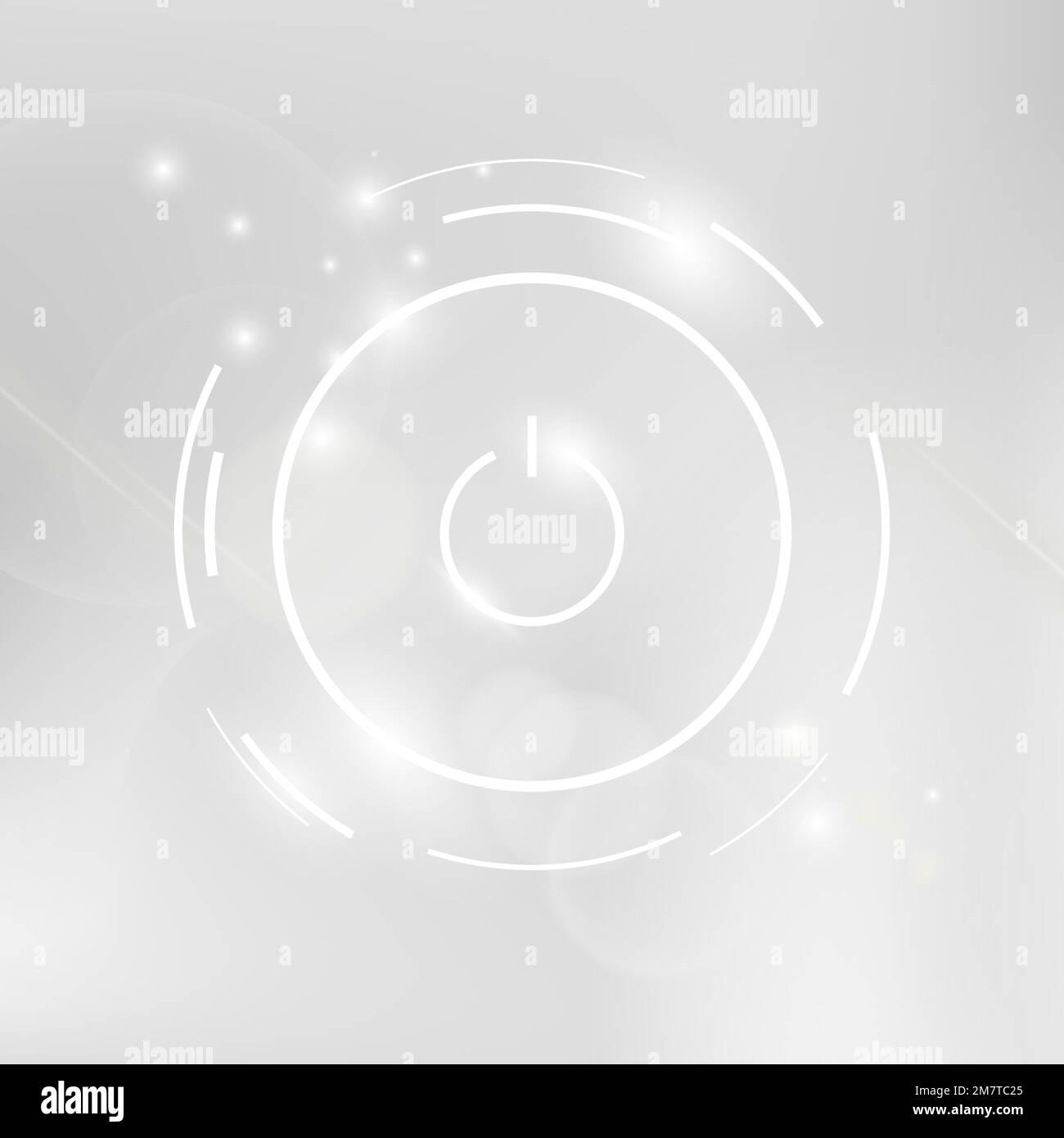 Icône de vecteur blanc du bouton d'alimentation Illustration de Vecteur
