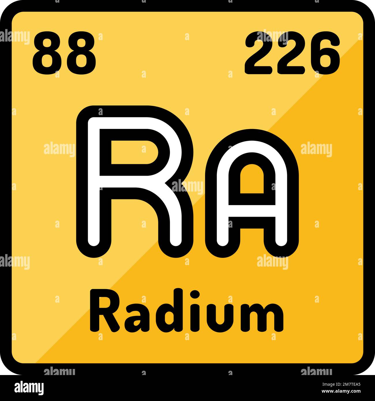 illustration vectorielle de l'icône de couleur d'élément chimique radium Illustration de Vecteur