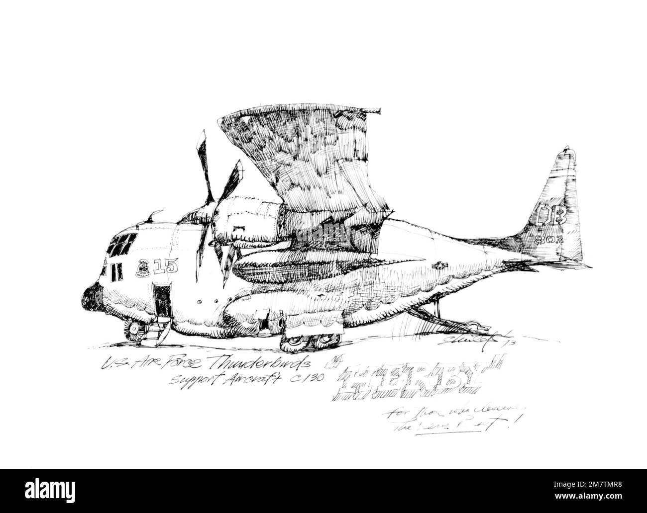 Œuvres d'art: 'C-130 Hercules - Thunderbirds' artiste: WM. Protections. Pays : inconnu Banque D'Images