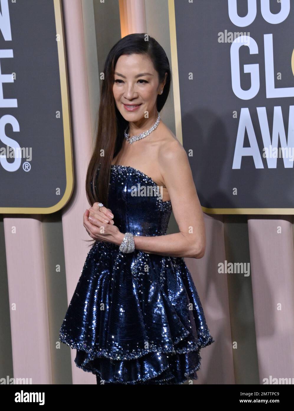 Beverly Hills, États-Unis. 10th janvier 2023. Michelle Yeoh arrive mardi à 10 janvier 2023 pour les Golden Globe Awards 80th au Beverly Hilton de Beverly Hills, Californie. Photo de Jim Ruymen/UPI crédit: UPI/Alay Live News Banque D'Images