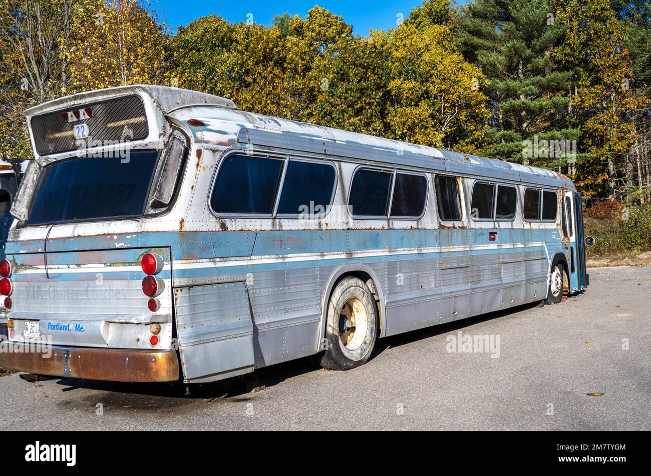 Ancien autocar ou autobus VIP utilisé à Portland Maine pour le transport en commun Banque D'Images