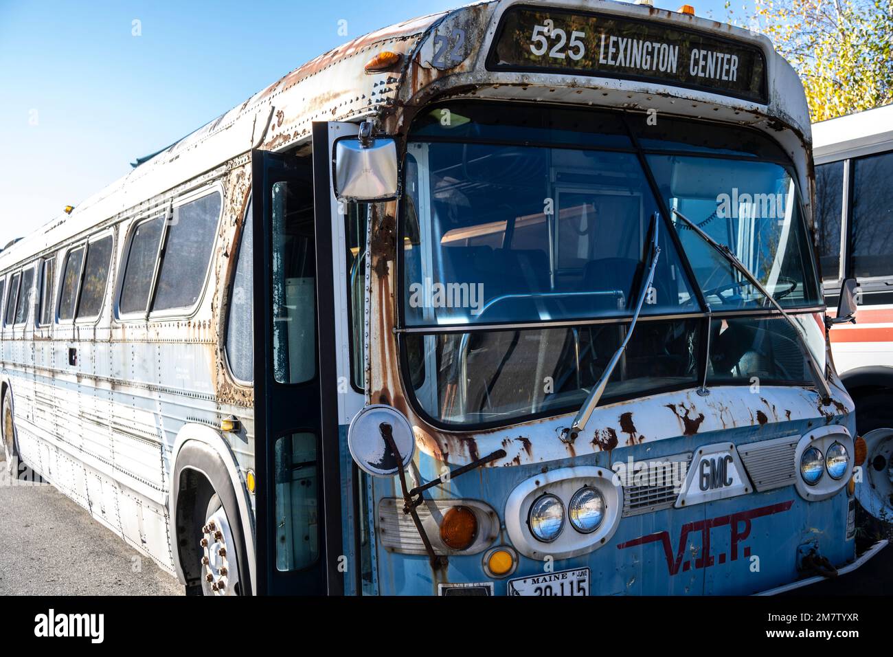Ancien autocar ou autobus VIP utilisé à Portland Maine pour le transport en commun Banque D'Images