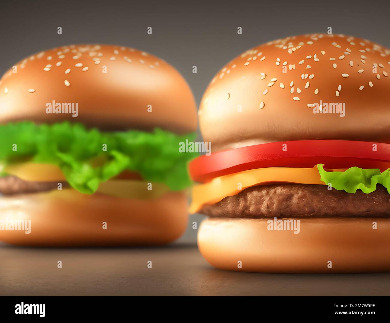 3d illustration du hamburger, un produit de restauration rapide classique Banque D'Images