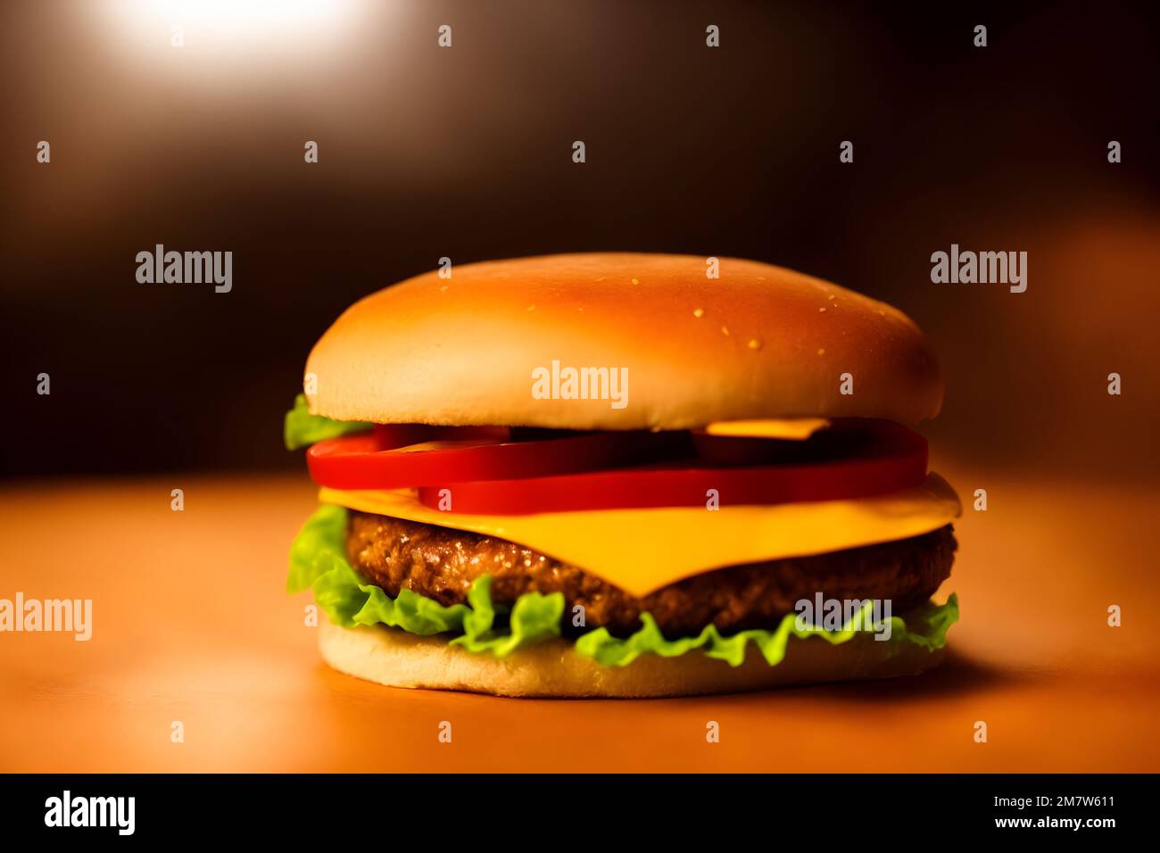 Un hamburger défoqué, un aliment de restauration rapide classique Banque D'Images