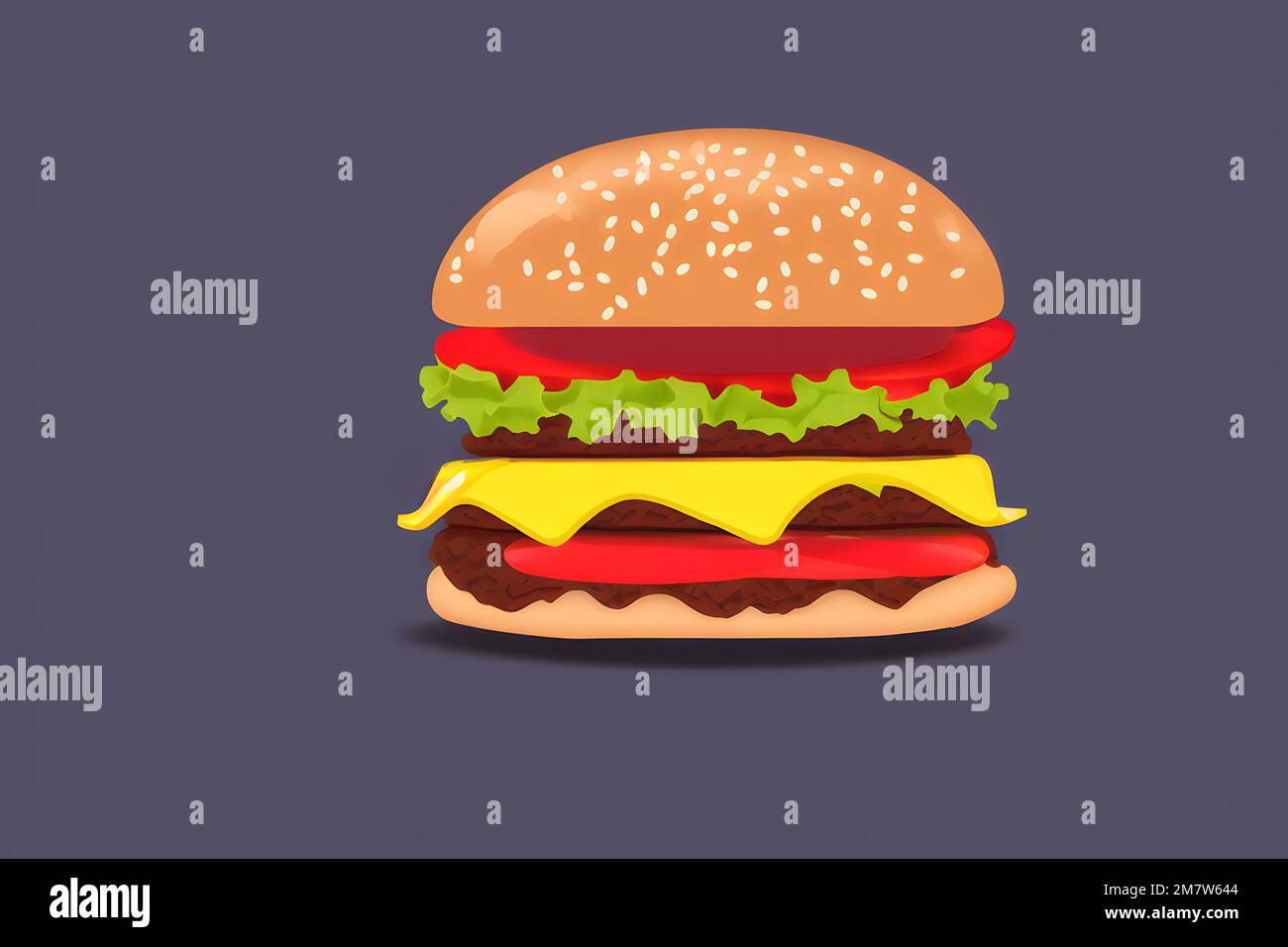Illustration d'un hamburger dans un style minimaliste, un fast food classique Banque D'Images