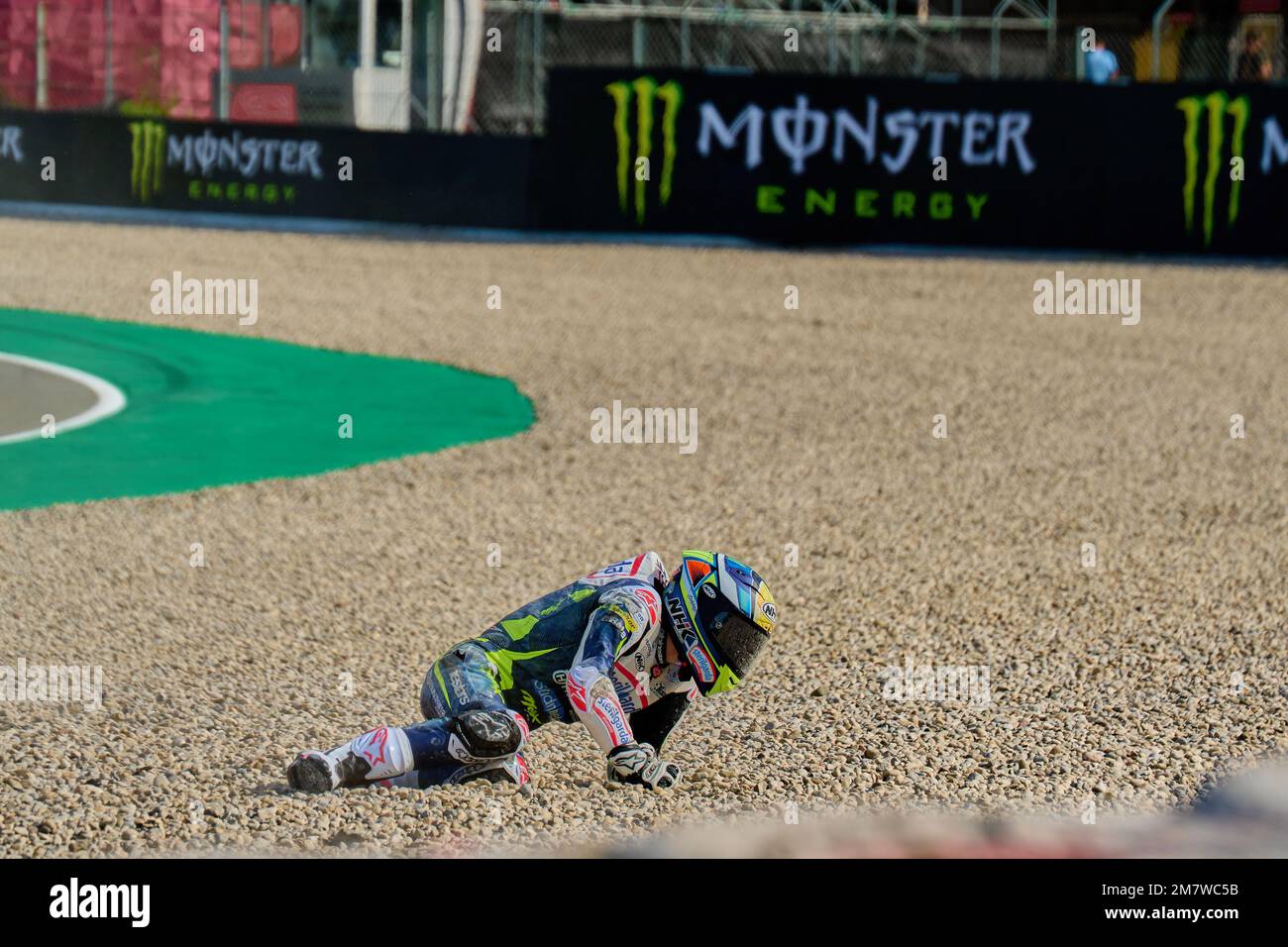 06.06.2021. Montmeló, Espagne, Adrian Fernandez juste après un accident dans le dernier virage du circuit catalunya Banque D'Images