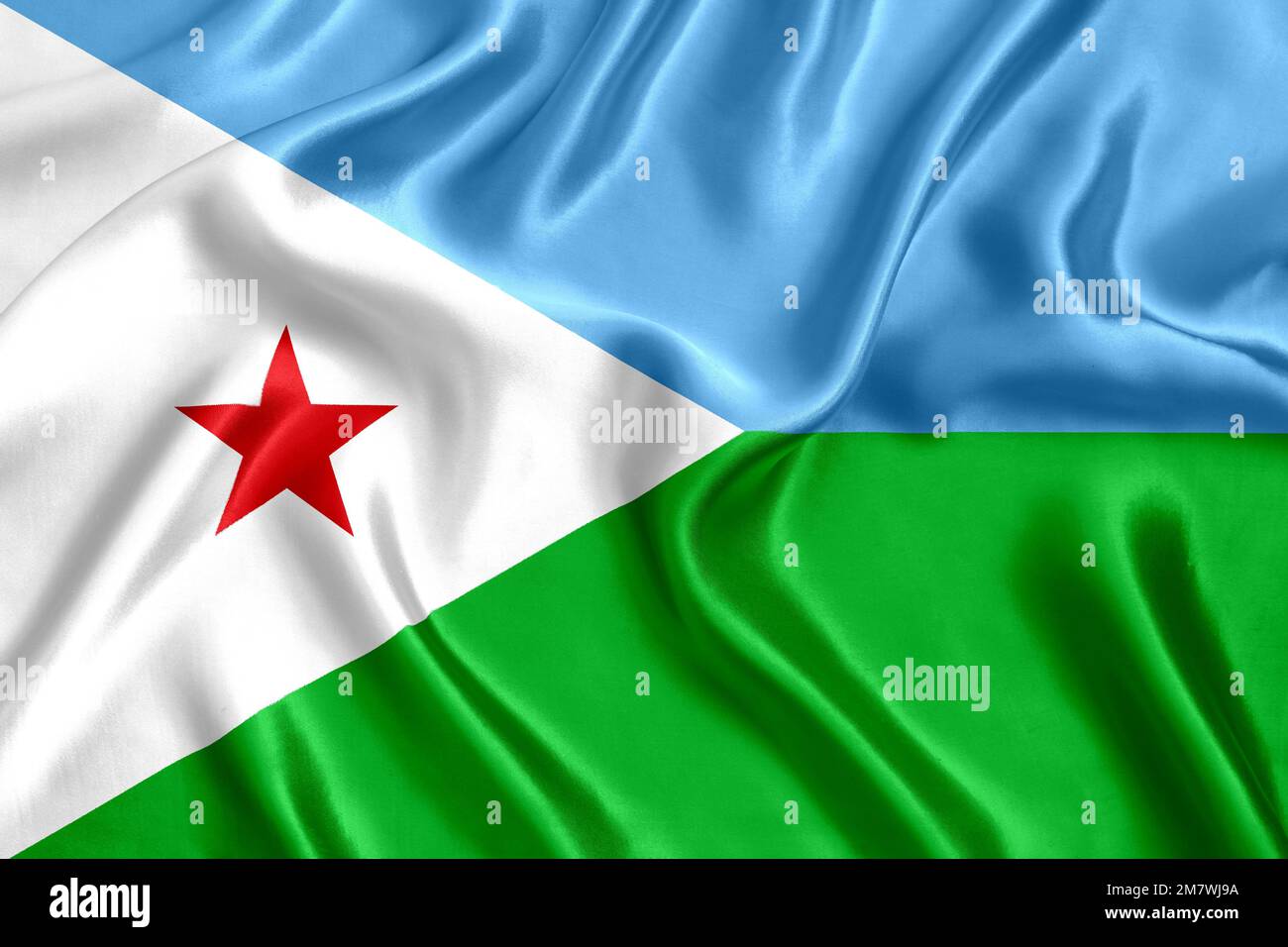 Pavillon de Djibouti Banque D'Images