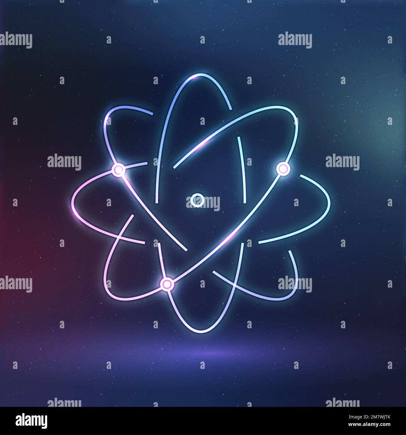 Atom science éducation icône vecteur néon graphique numérique Illustration de Vecteur