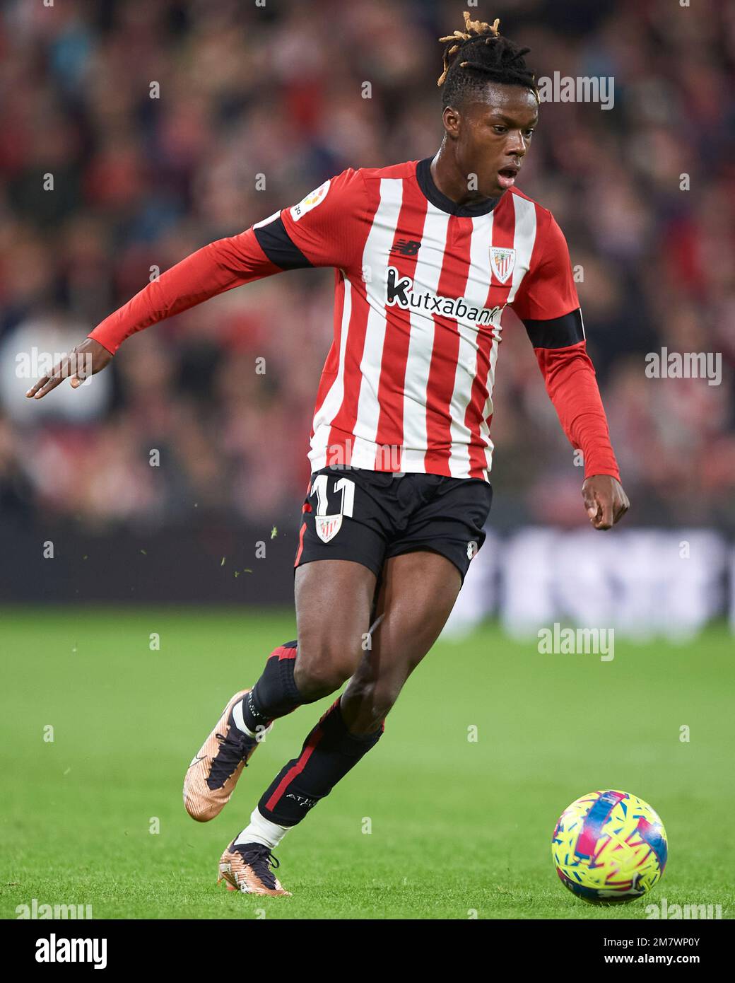 Nico Williams du club d'athlétisme pendant le match de la Liga Santander entre le club athélique et CA Osasuna au stade San Mames sur 09 janvier 2023, à Bi Banque D'Images