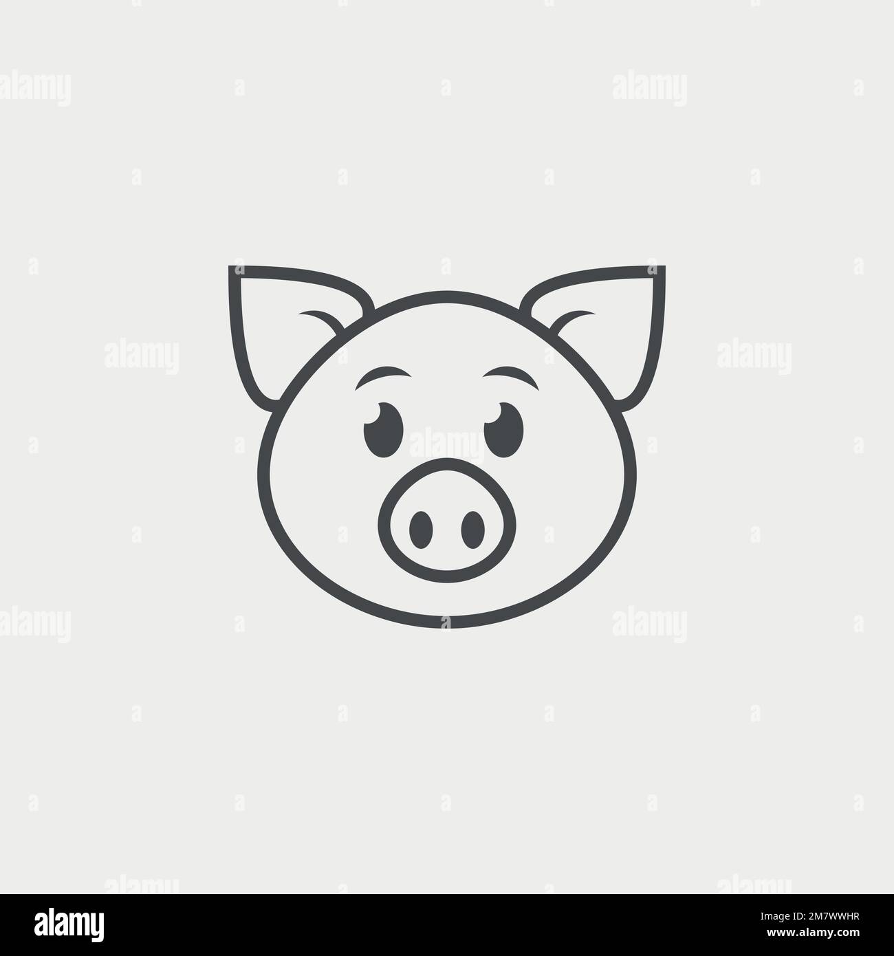 Pig cartoon vector cute Banque d'images noir et blanc - Page 2 - Alamy