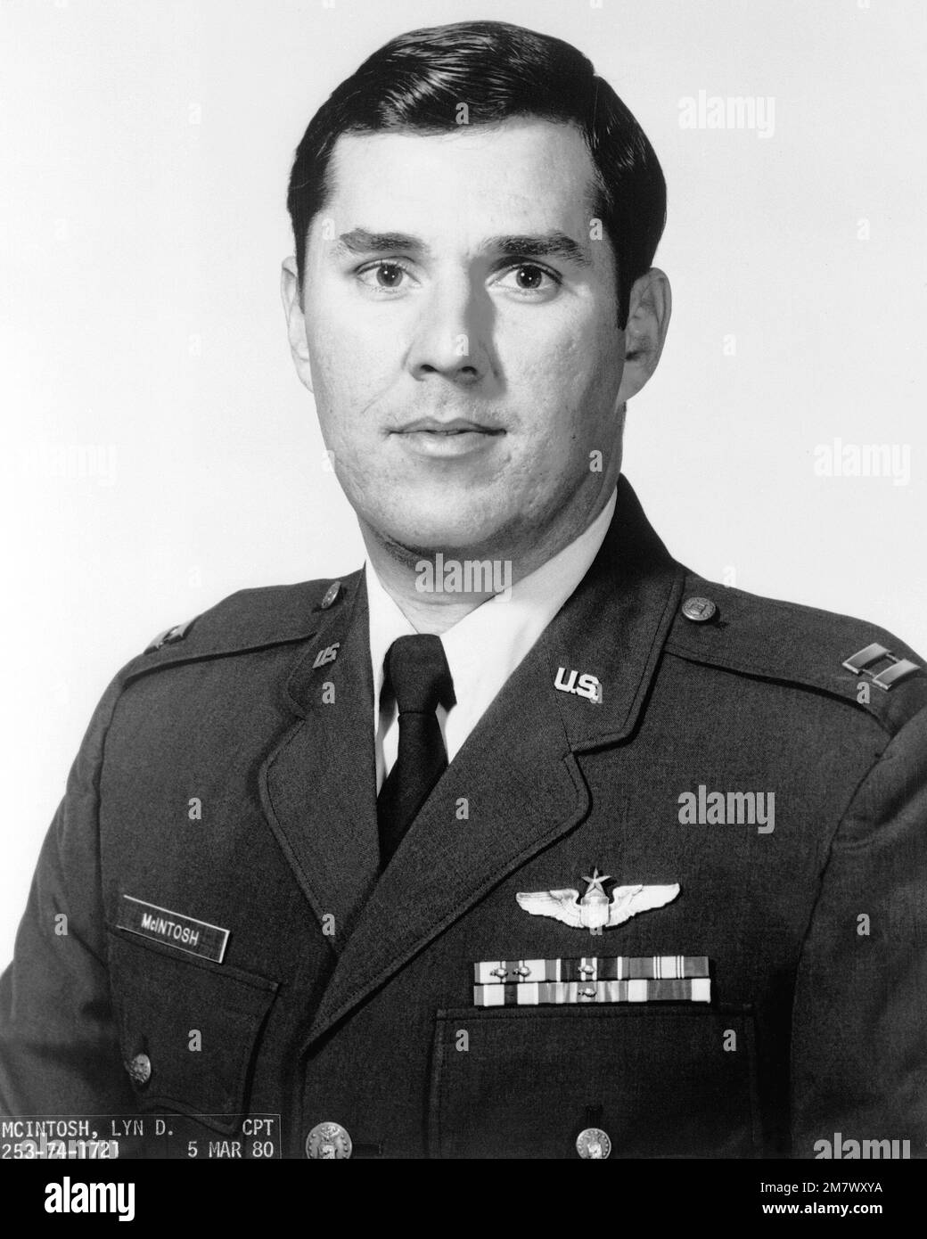 Portrait du CAPT Lyn Davis McIntosh, de la United States Air Force, tué dans la tentative de sauver l'otage américain de l'Iran. Pays : inconnu Banque D'Images