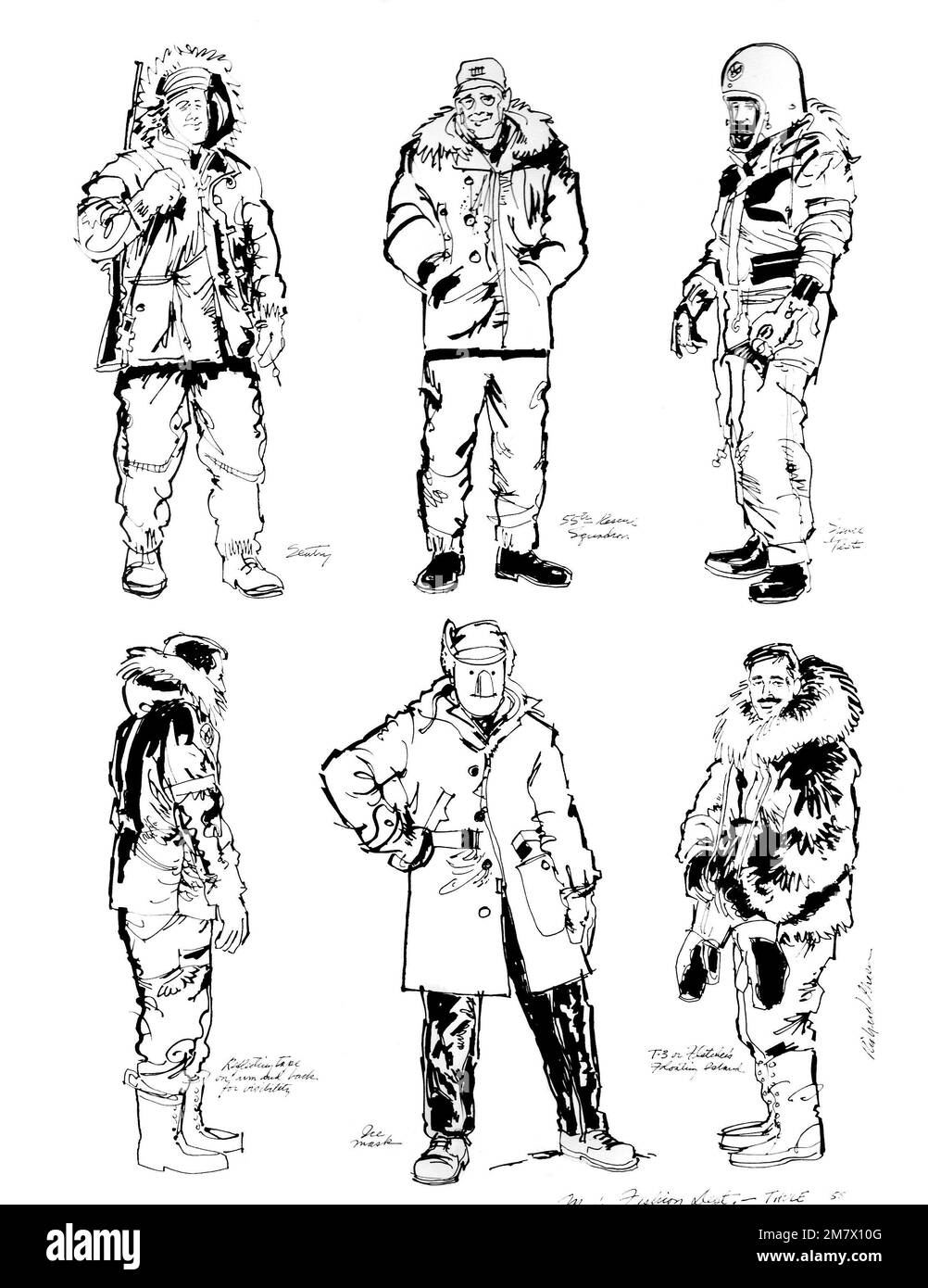Illustration : 'Direction de la mode des hommes - base aérienne de Thule, 1958'. Artiste: Richard Green. Pays : inconnu Banque D'Images