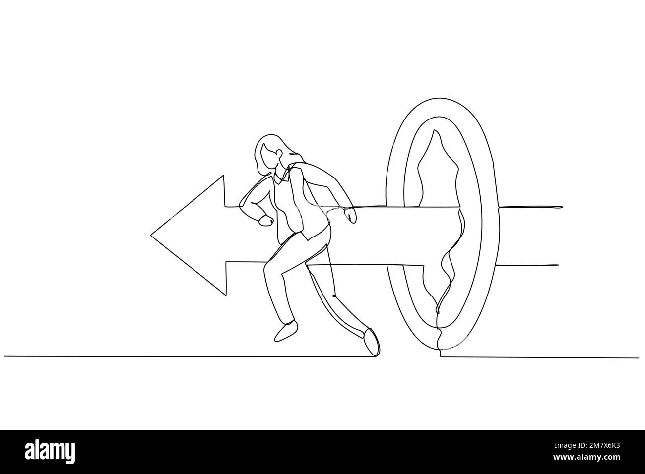 Caricature d'une femme d'affaires comme le super-héros de la course à pied et le tir à l'arc de cible de rupture Métaphore de l'objectif de succès et de succès. Un art de style ligne Illustration de Vecteur Caricature d'une femme d'affaires comme le super-héros de la course à pied et le tir à l'arc de cible de rupture Métaphore de l'objectif de succès et de succès. Un art de style ligne Illustration de Vecteur