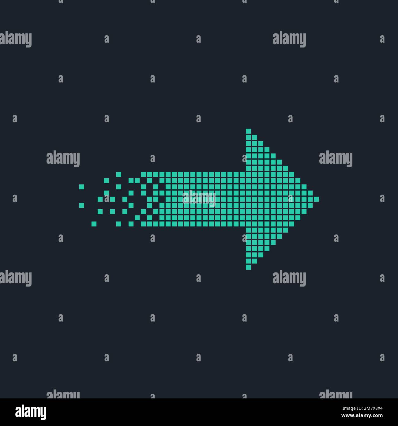 Design pixel art du logo de la flèche isolé sur fond blanc ...
