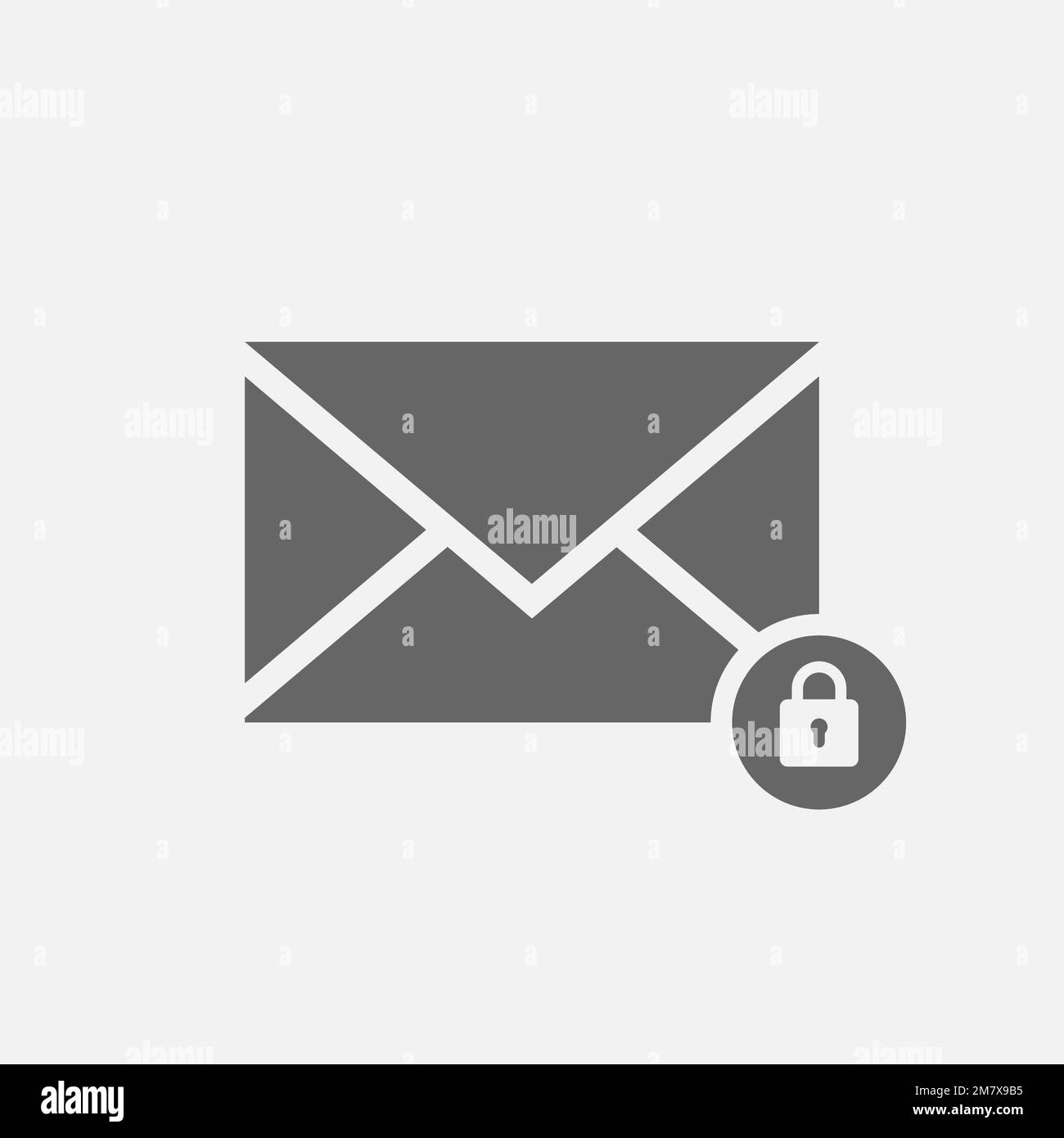 Icône de messagerie secrète, icône de messagerie sécurisée isolée sur ...